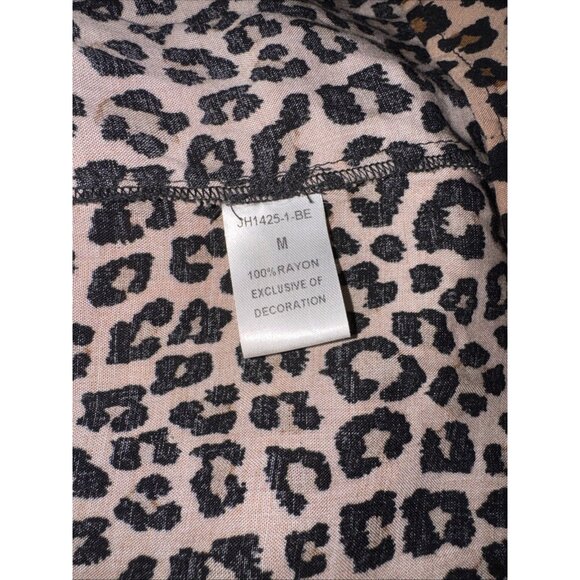 Women’s Beautiful Leopard Print Embroidery Tassel THML Medium Blouse Top - Picture 10 of 11